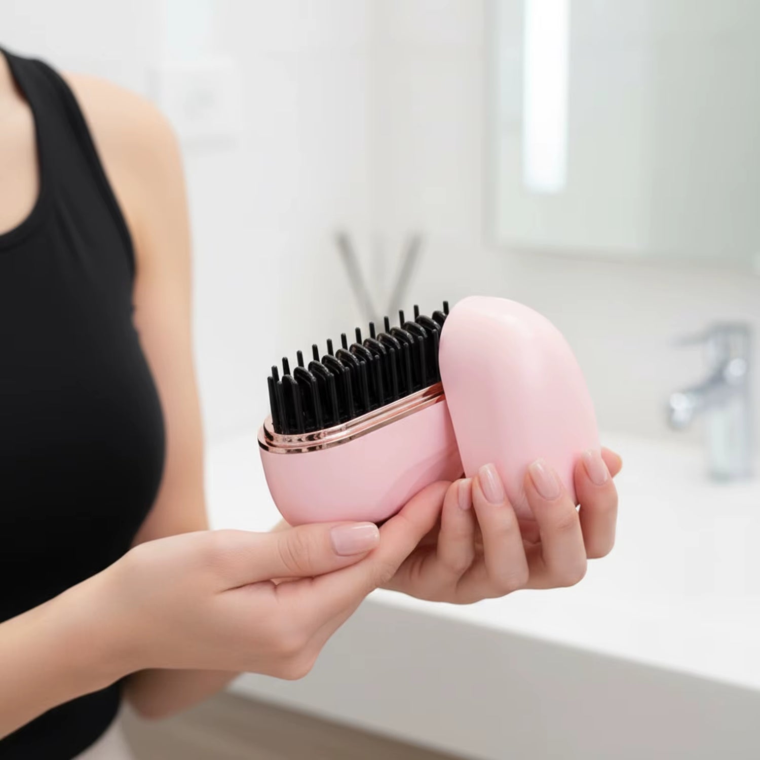 Wireless Hair Straightener Comb Negative Ion Portable Mini Straightening Brush Fast Heating Voluminous Straight Hair Accessories